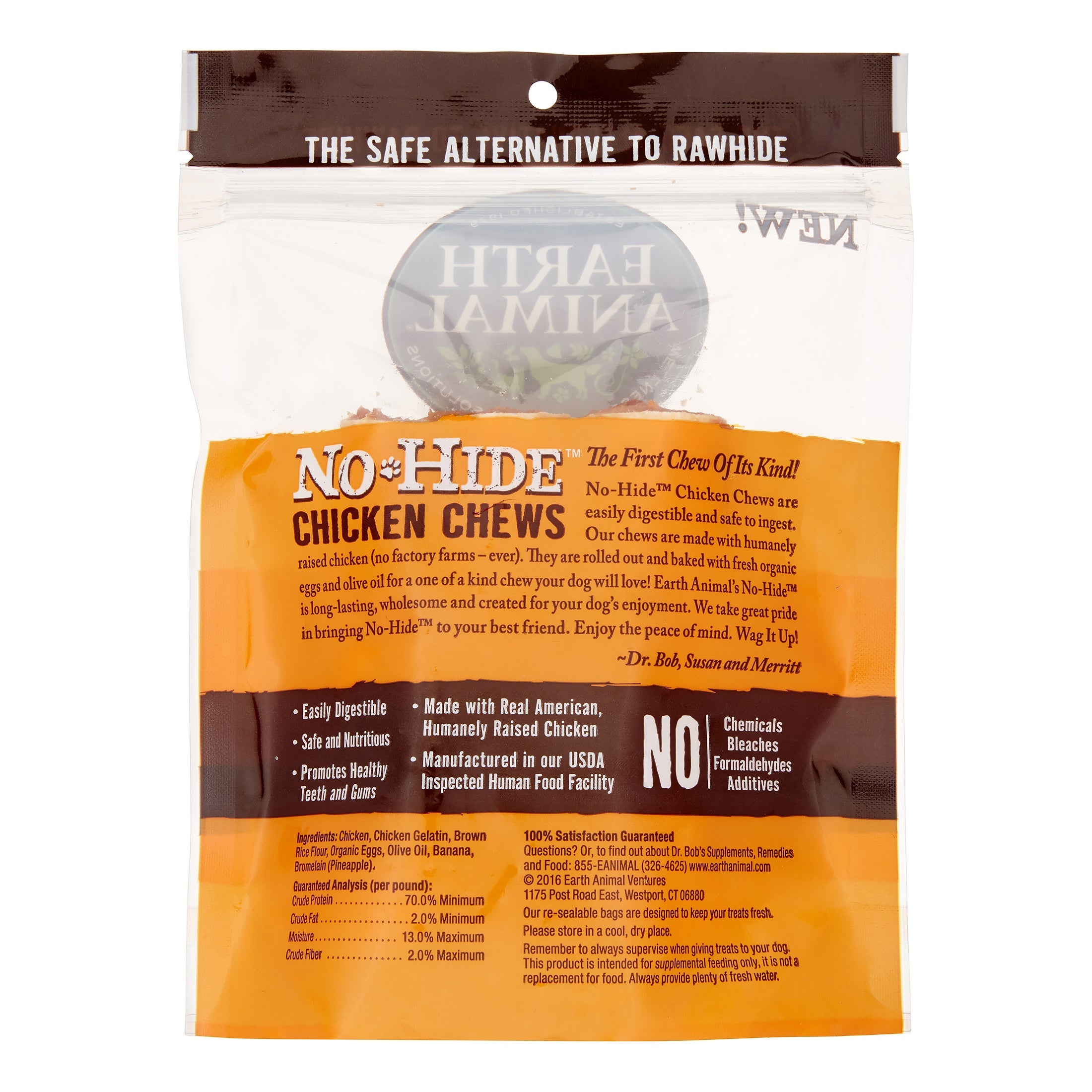 Earth Animal Dog Chews NO HIDE Chicken - 4 Inches - 2 Pack