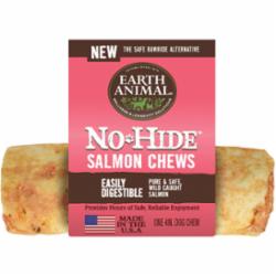 Earth Animal Dog Chews NO HIDE Salmon - 4 Inches - 24 Count