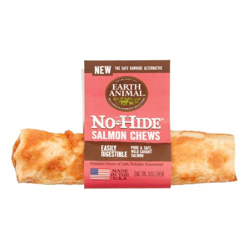 Earth Animal Dog Chews NO HIDE Salmon - 7 Inches - 24 Count