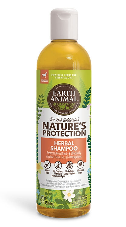 Earth Animal Dog Nature's Protection Shampoo Herbal - 12 Oz