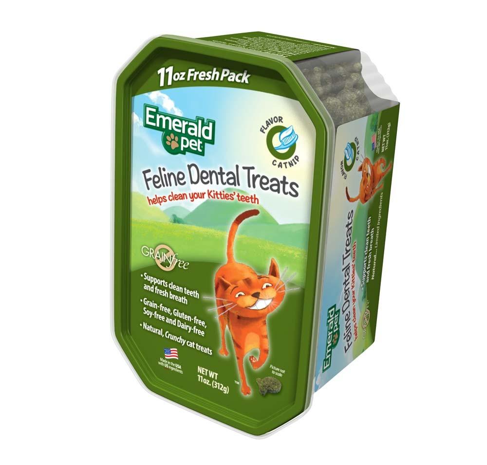 Emerald Pet Catnip Dental Cat Treats - 11 oz Tub