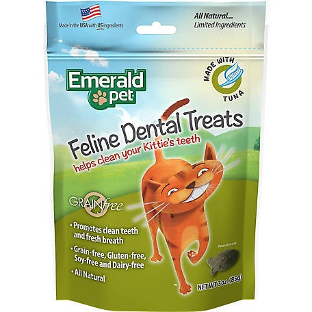 Emerald Pet Tuna Dental Cat Treats - 3 oz Bag