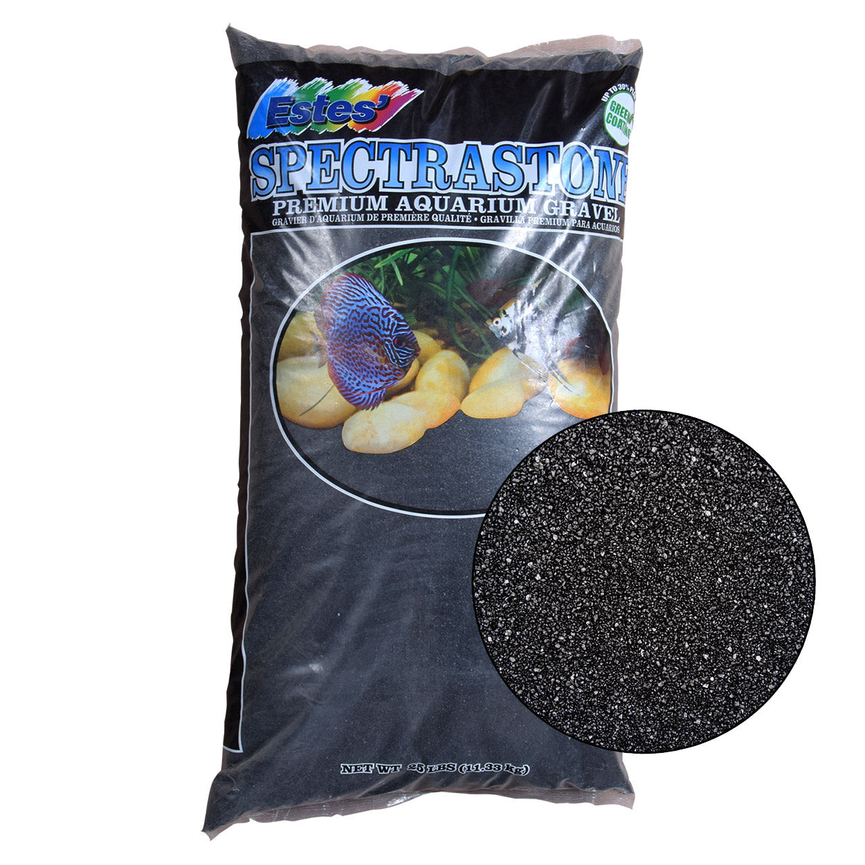 Estes Stoney River Premium Aquarium Sand - Black - 25 lb - Pack of 2