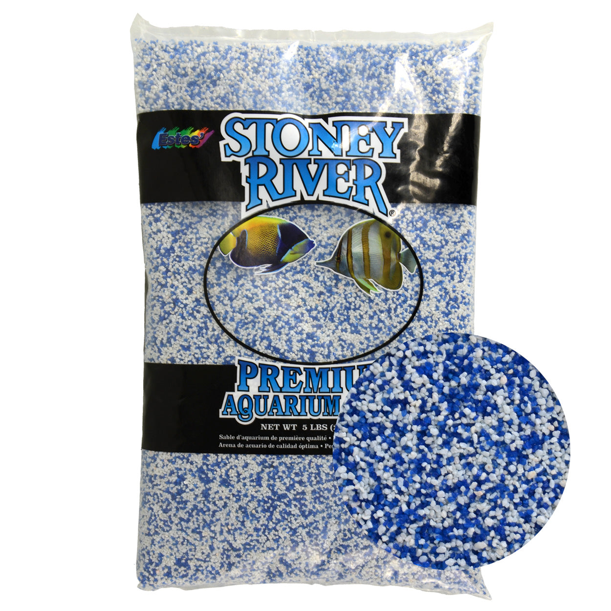 Estes Stoney River Premium Aquarium Sand - Caribbean - 5 lb - Pack of 6