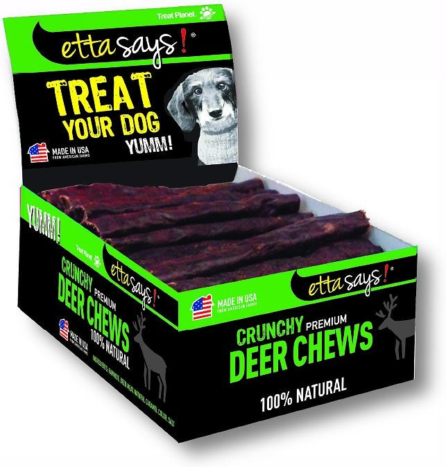 Etta Says Dog Treats Crunchy Chew Deer - 7 Inches - 20 Count