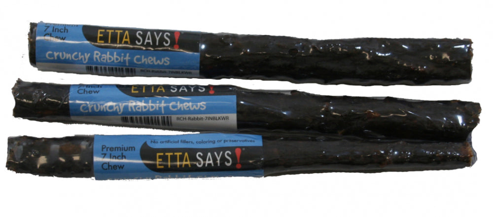 Etta Says Dog Treats Crunchy Chew Rabbit - 7 Inches - 20 Count