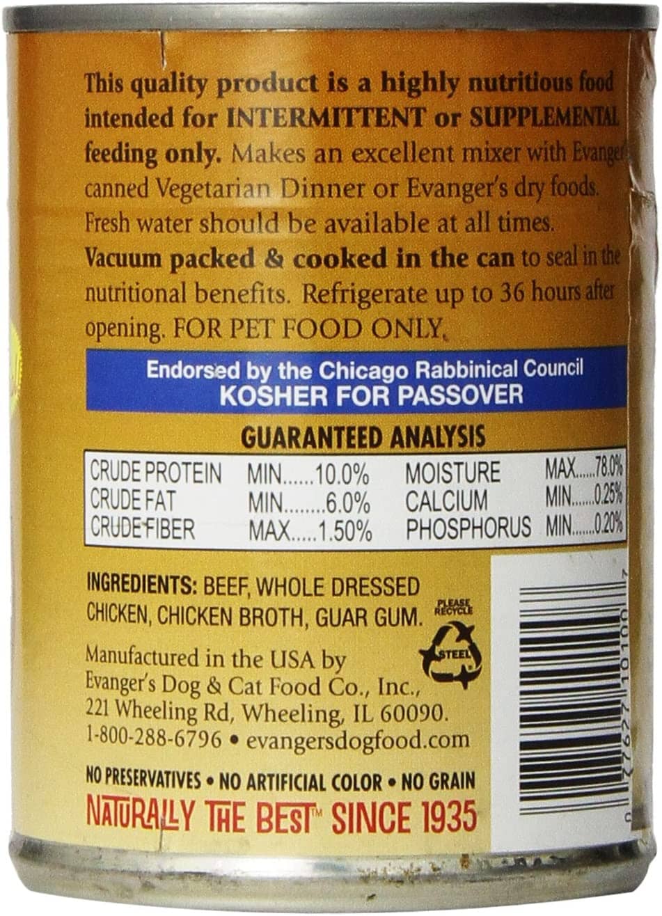 Evanger's All-Meat Classic Beef with Chicken Canned Dog Food - 12.8 Oz - Case of 12