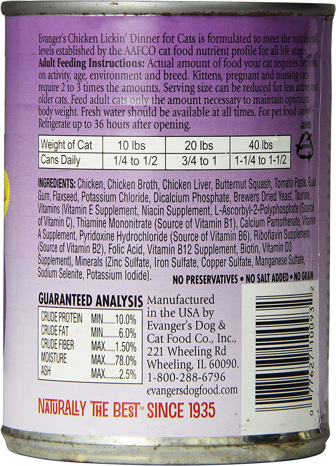 Evanger's Chicken Lickin' Dinner Canned Cat Food - 12.8 Oz - Case of 12