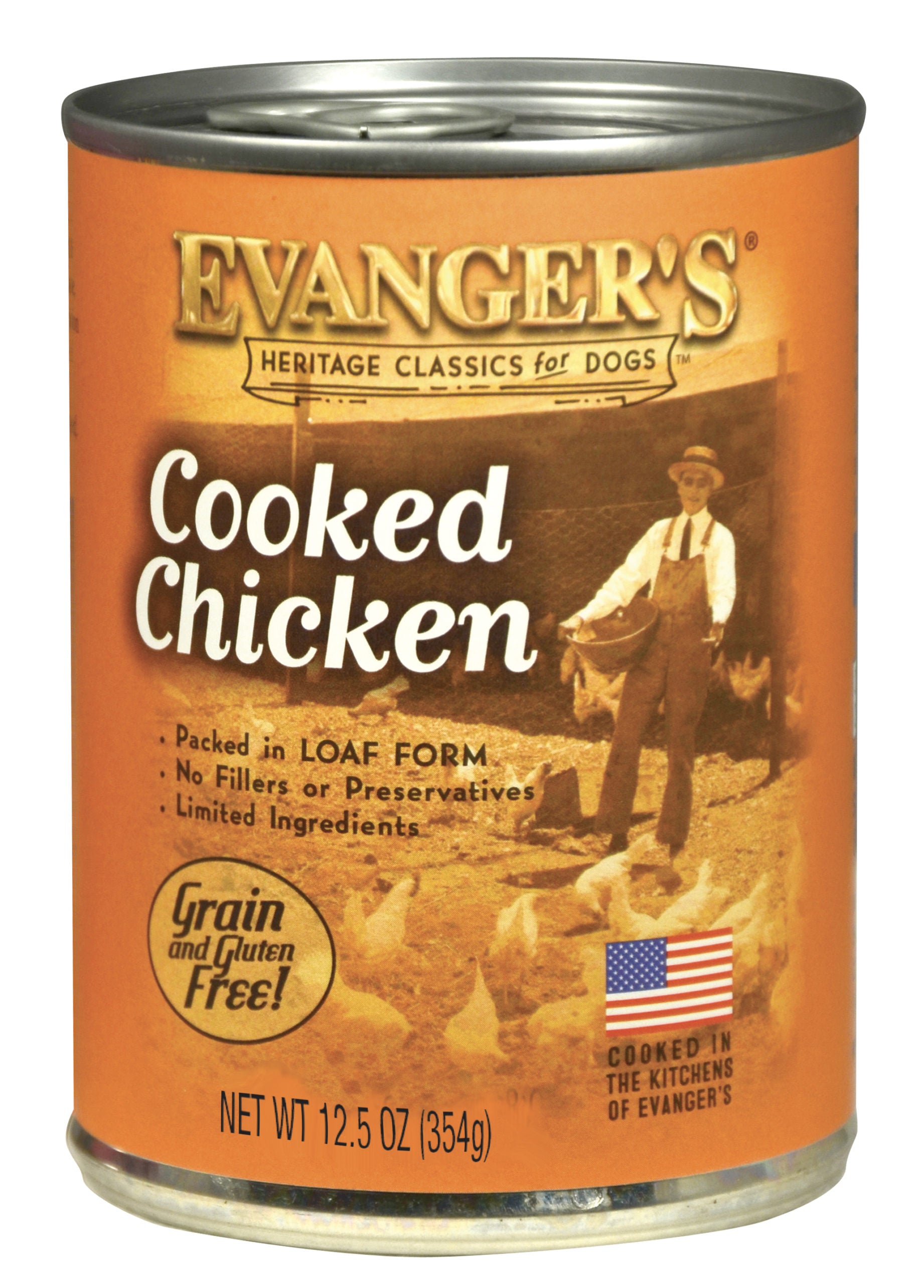 Evanger's Cooked Chicken All Meat Classic Canned Wet Dog Food - 13 oz Cans - Case of 12
