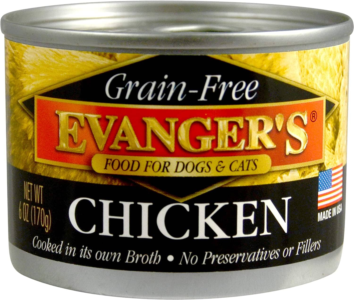 Evanger's Grain-Free Chicken Canned Cat and Dog Food - 6 Oz - Case of 24