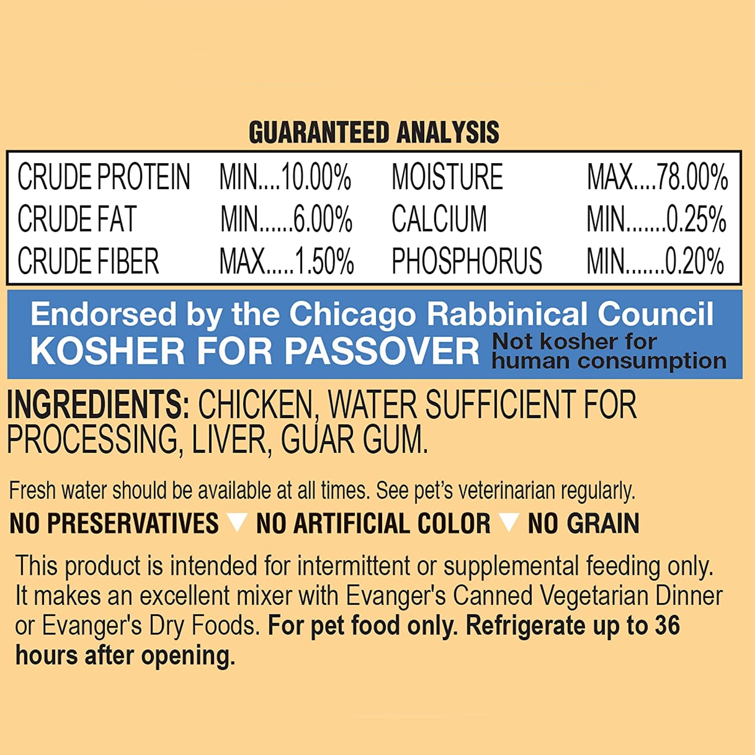 Evanger's Grain-Free Chicken Canned Cat and Dog Food - 6 Oz - Case of 24