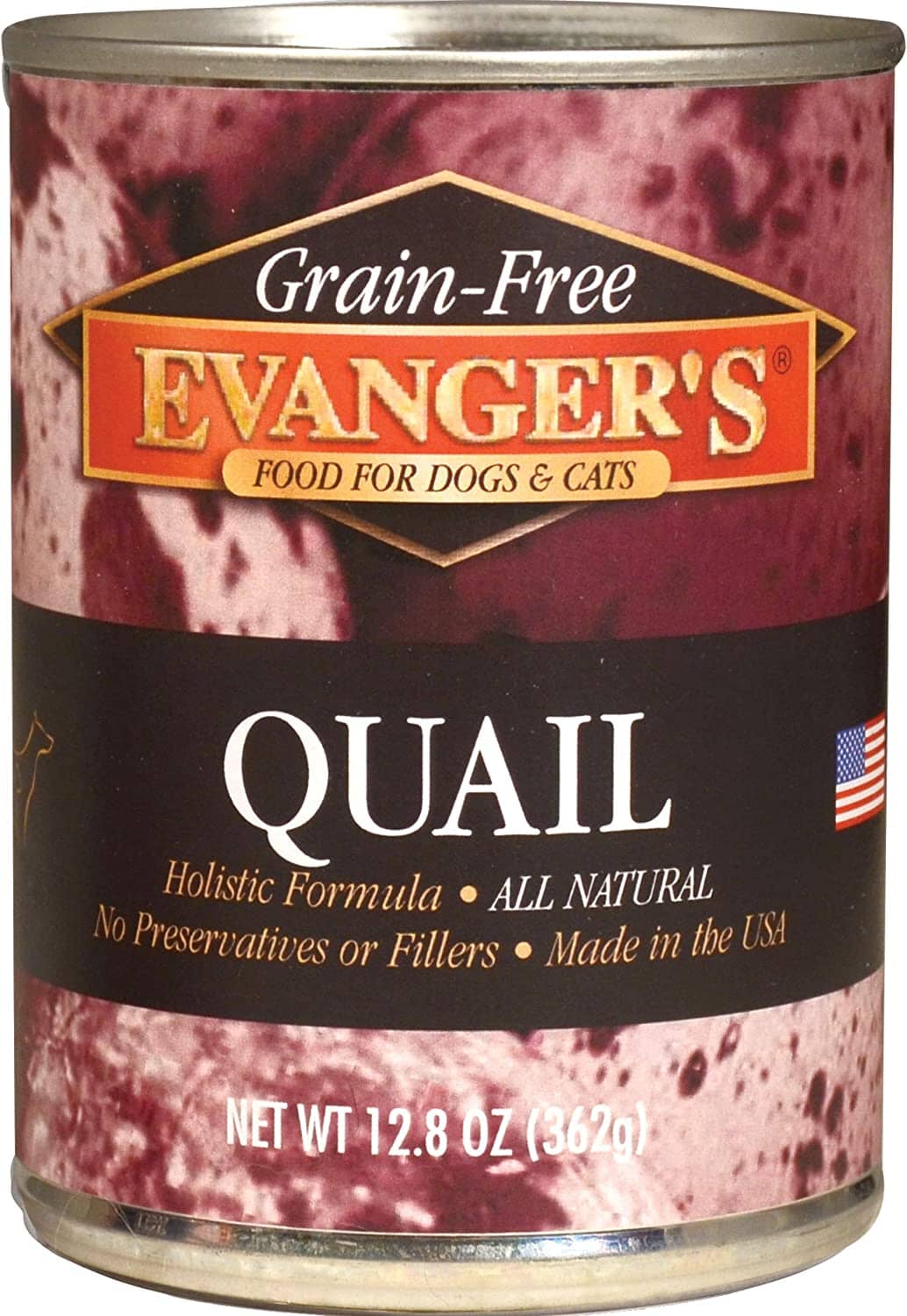 Evanger's Grain-Free Quail Canned Cat and Dog Food - 12.8 Oz - Case of 12