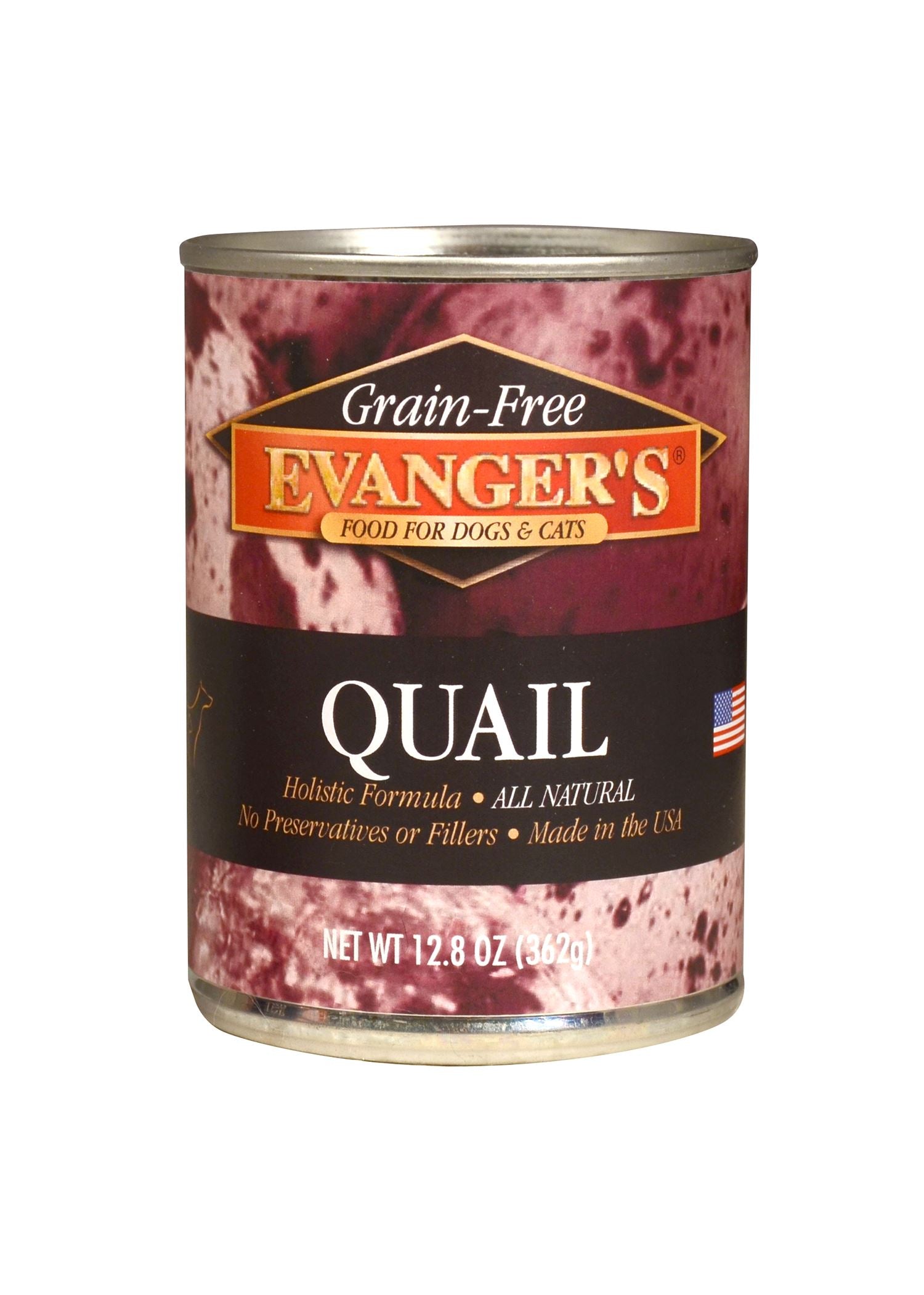 Evanger's Grain Free Quail Canned Dog and Cat Food - 12.8 oz Cans - Case of 12
