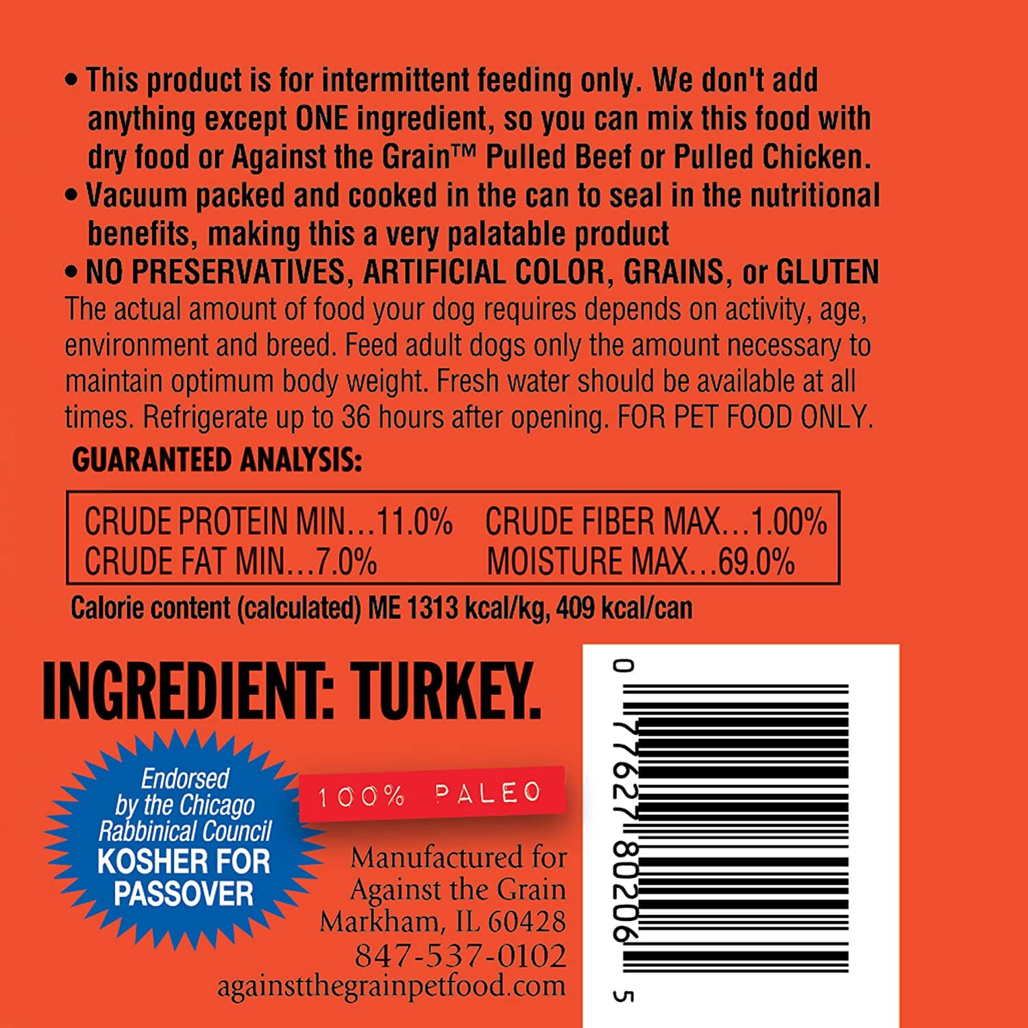 Evanger's Nothing Else- One Ingredient Turkey Canned Dog Food - 11 Oz - Case of 12
