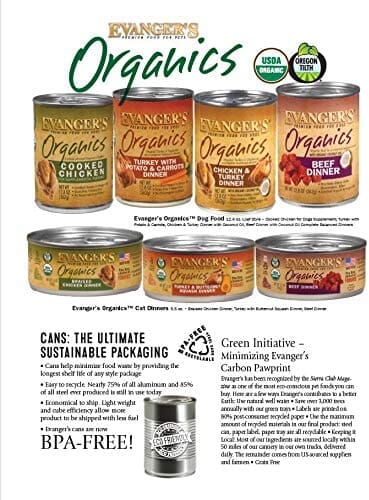 Evanger's Organics Beef Dinner Canned Dog Food - 12.8 Oz - Case of 12