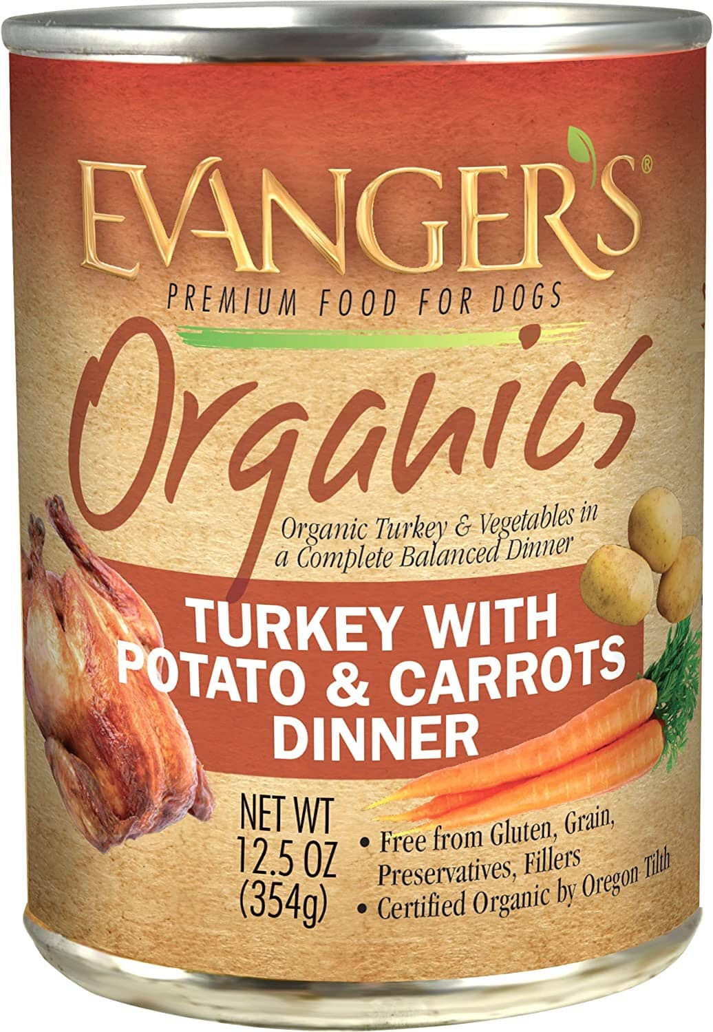 Evanger's Organics Turkey with Potato & Carrots Dinner Canned Dog Food - 12.8 Oz - Case of 12