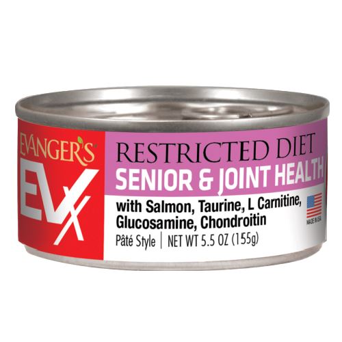 Evanger's Restricted Diet Senior and Joint Health for Cats Canned Cat Food - 5.5 oz Cans - Case of 24