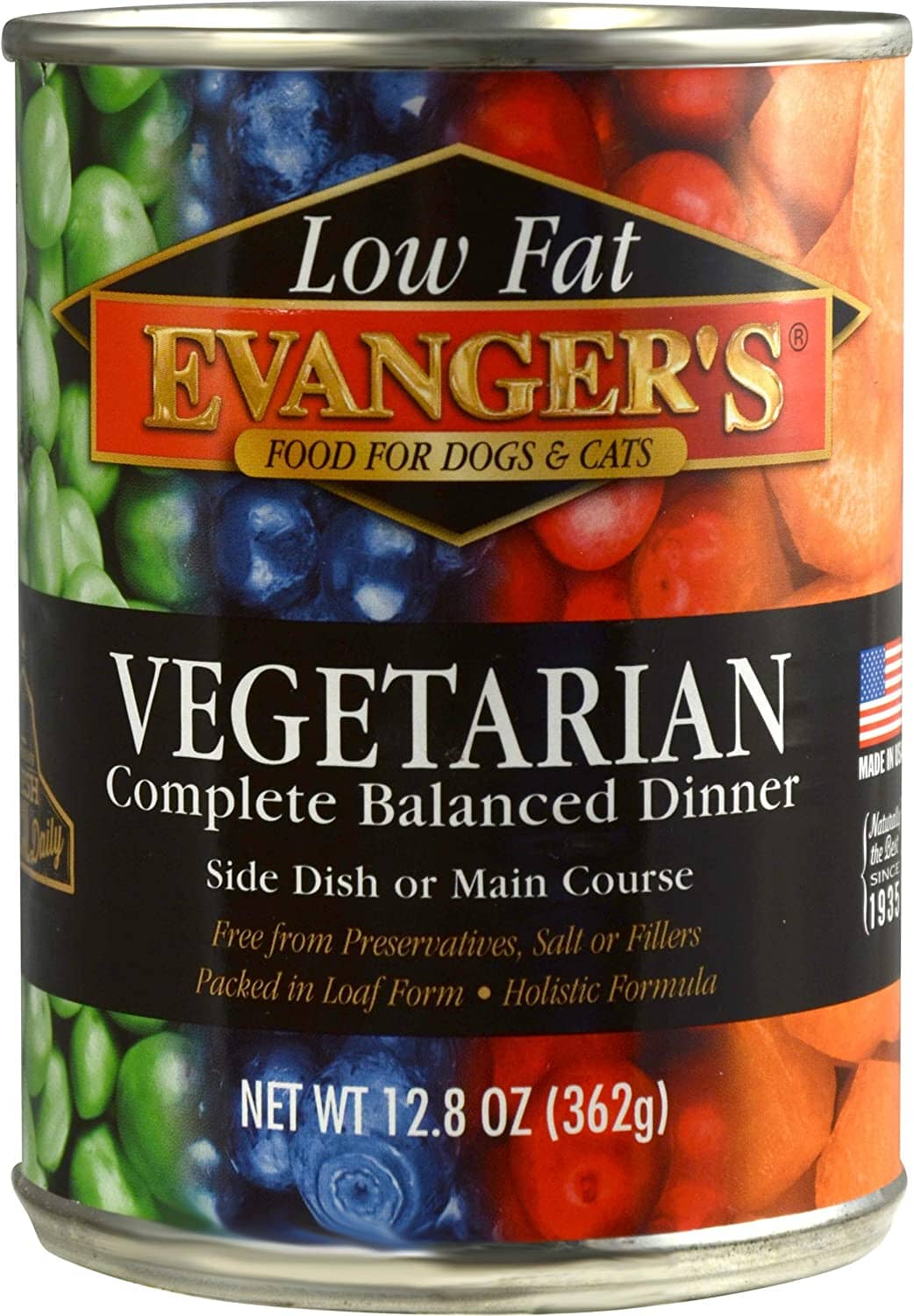 Evanger's Super Premium Vegetarian Dinner Canned Cat and Dog Food - 12.8 Oz - Case of 12