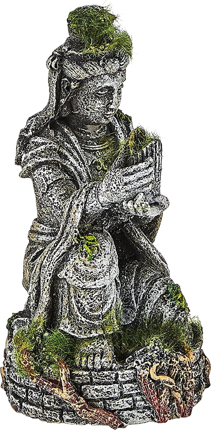 Exotic Environments Buddha Statue with Moss Resin Aquatics Decoration - Gray - Medium