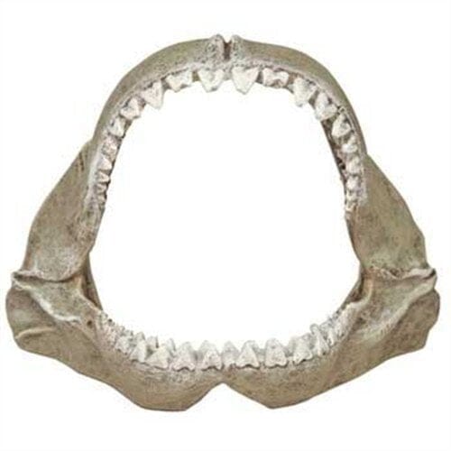 Exotic Environments Great White Shark Jaws Resin Aquatics Decoration - Gray - Small