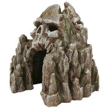Exotic Environments Skull Mountain Resin Aquatics Decoration - Gray - Small