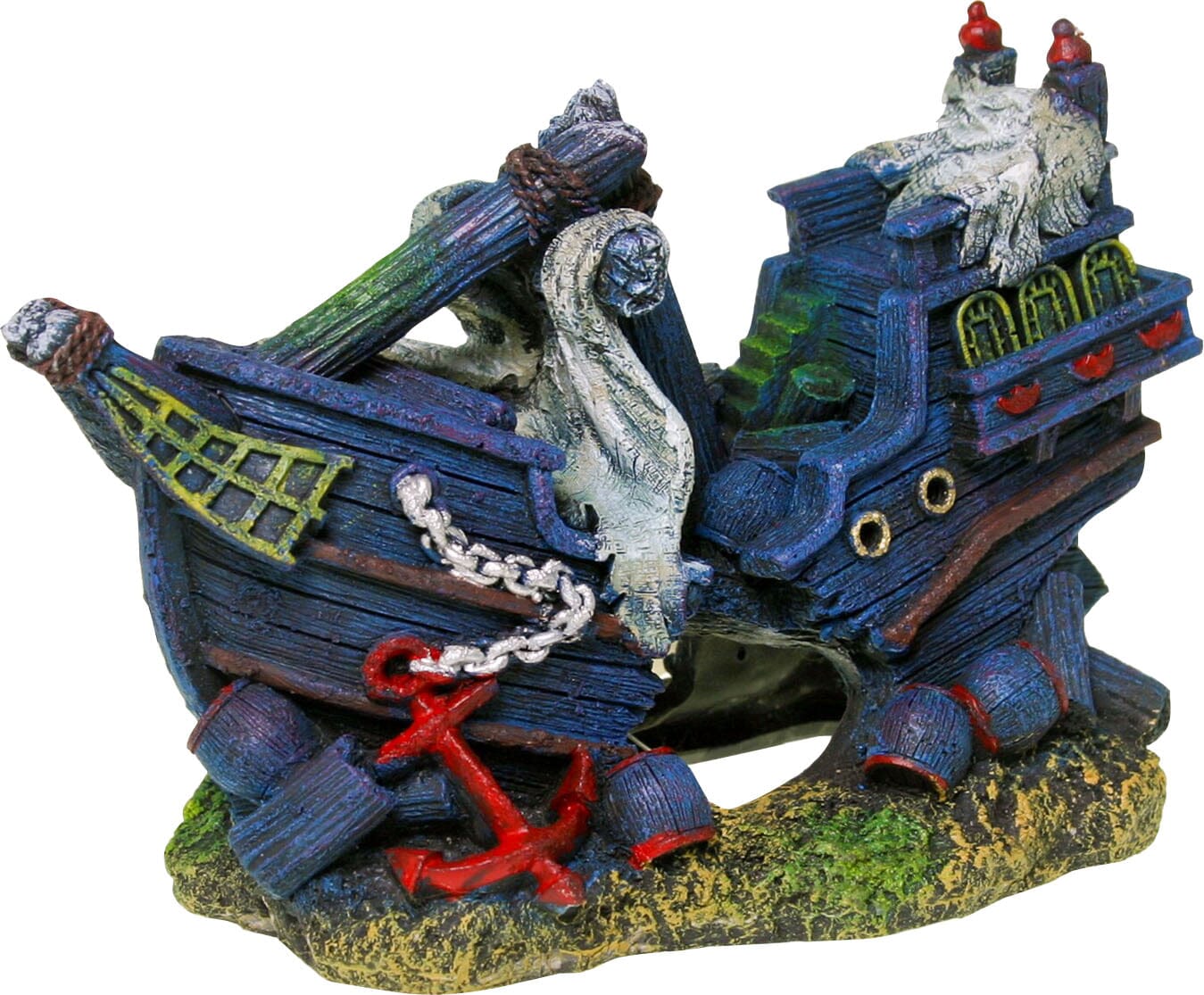 Exotic Environments Sunken Shipwreck Resin Aquatics Decoration - Multi - Medium