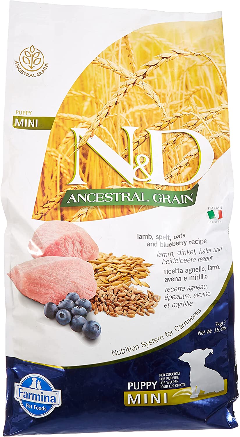 Farmina Ancestral Grain Lamb & Blueberry Mini Puppy Dry Dog Food - 15.4 lb Bag