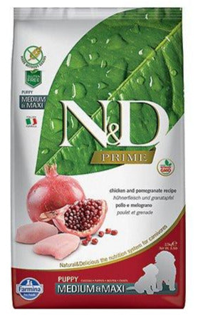 Farmina N&D Prime Chicken & Pomegranate Medium and Maxi Puppy Dry Dog Food - 26.4 lb Bag