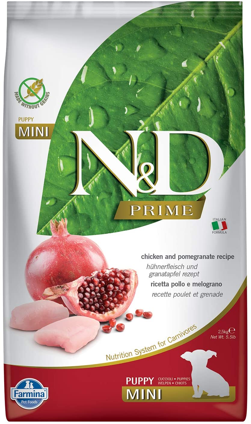 Farmina N&D Prime Chicken & Pomegranate Puppy Mini Dry Dog Food - 5.5 lb Bag