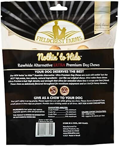 Fieldcrest Farms Nothin' To Hide Ultra Wishbone Natural Dog Chews - Beef - 7 In - 2 Pack
