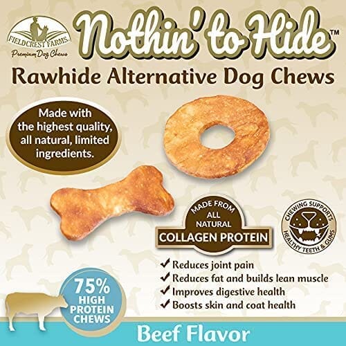 Fieldcrest Farms Nothin' To Hide Ultra Wishbone Natural Dog Chews - Beef - 7 In - 2 Pack
