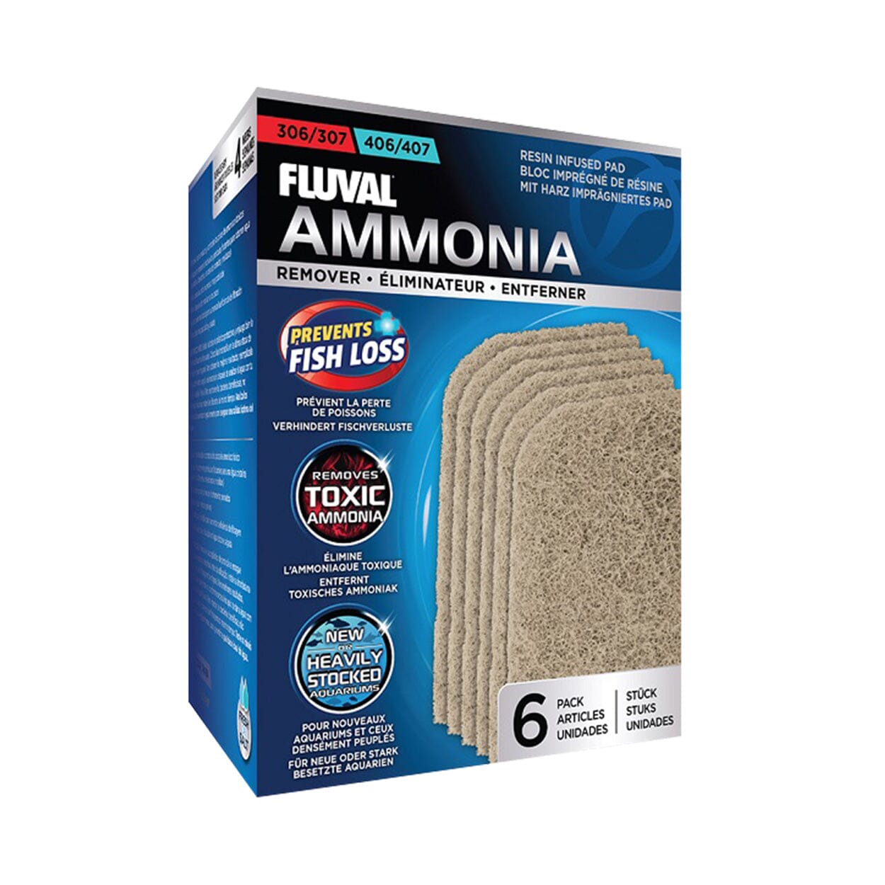 Fluval Ammonia Remover - 307/407 - 6 pk
