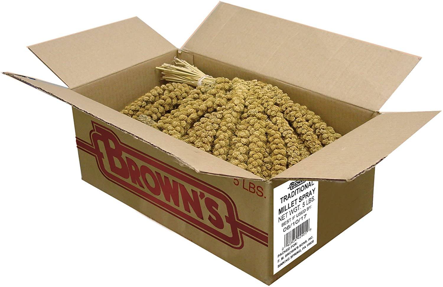F.M. Brown's Super Premium Golden California Millet Sprays Bird Treats - 80 Count
