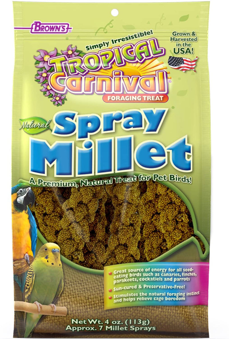 F.M. Brown's Super Premium Natural Spray Millet Bird Treats 7 Count
