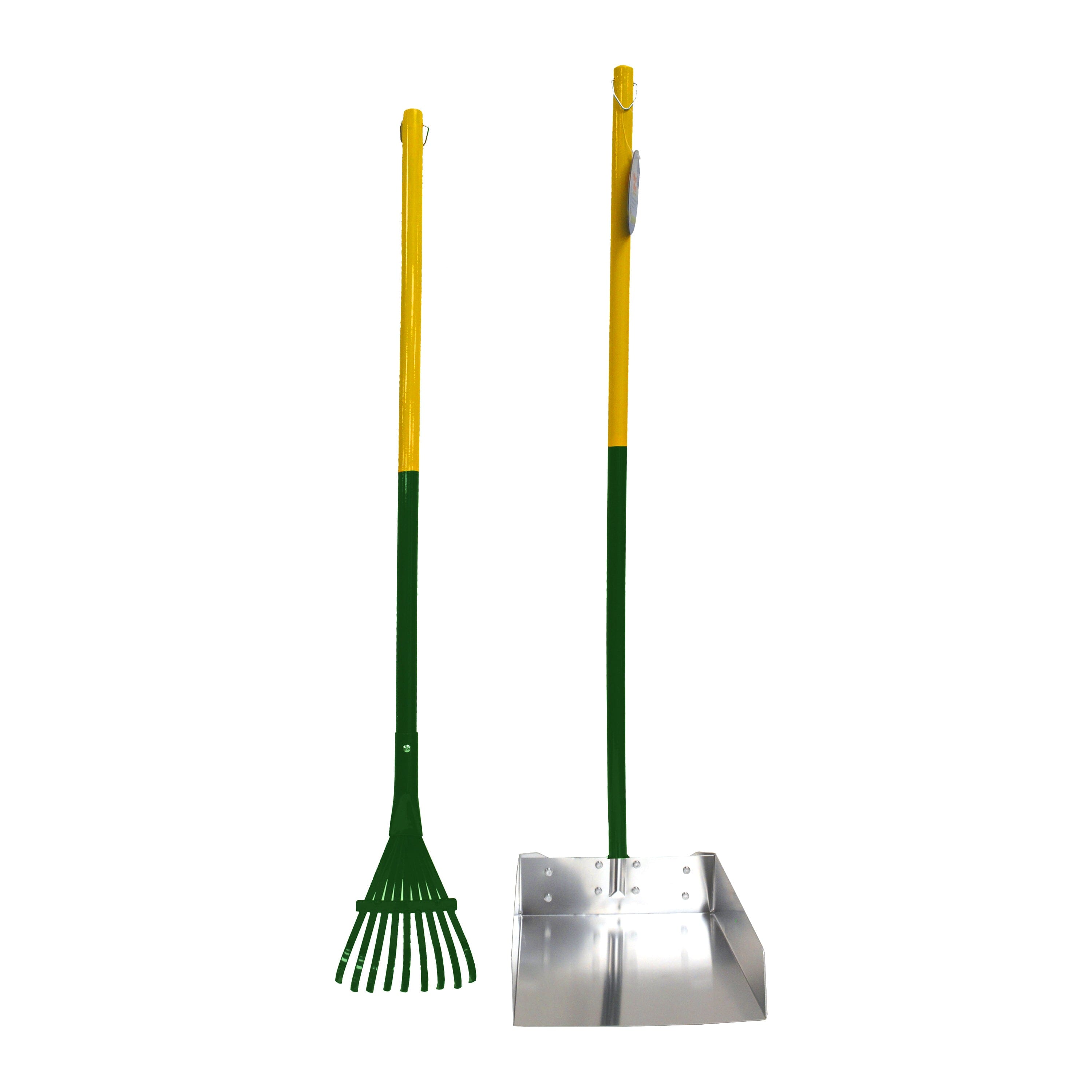 Four Paws Dog Rake & Scooper Set for Pet Waste Pick-up Rake & Pan Set - Large - 9.5 in X 10 in X 38 in