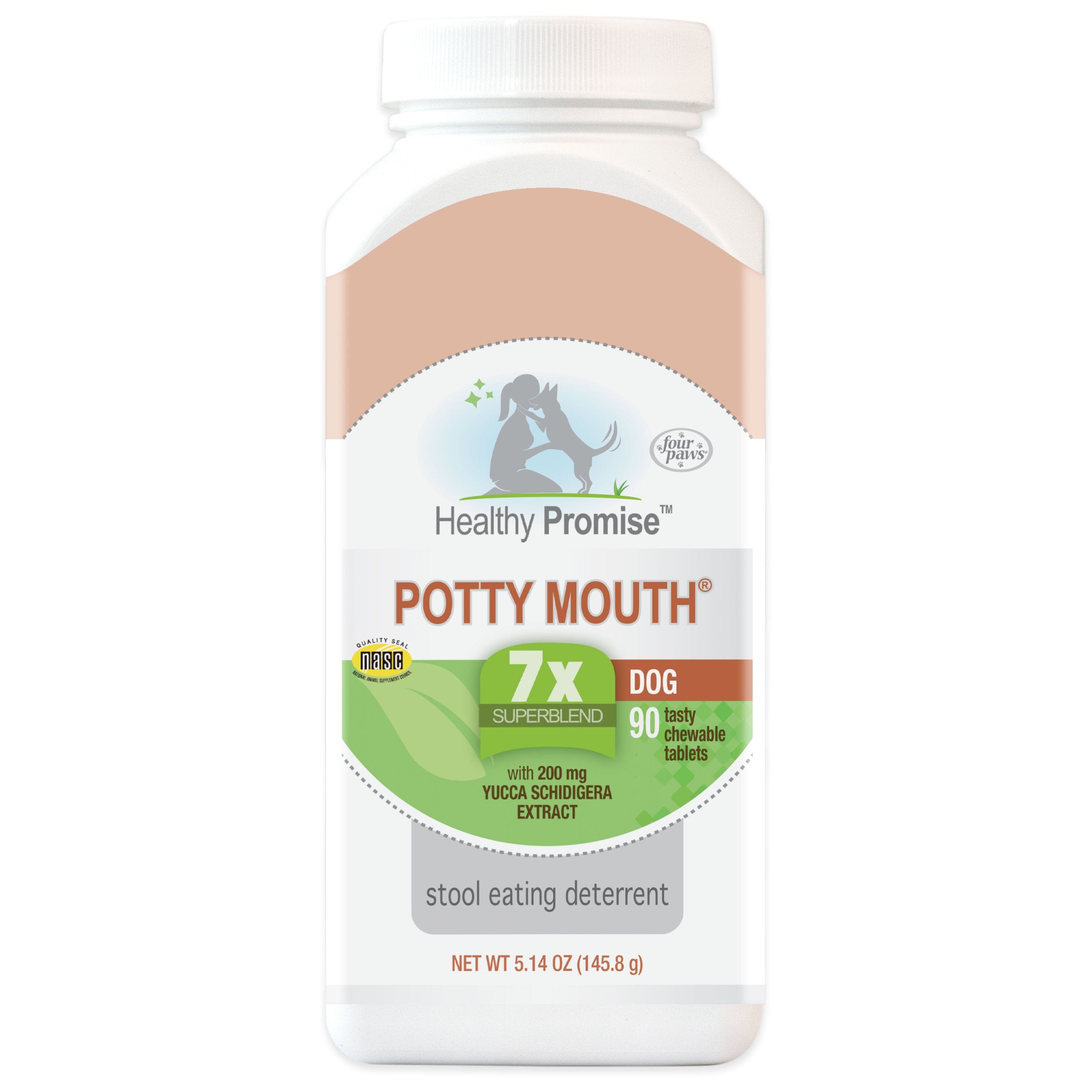 Four Paws Healthy Promise Potty Mouth Tablets - Coprophagia Stool Eating Deterrent for Dogs Potty Mouth - 90 Count