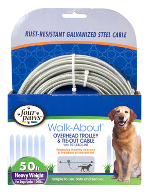 Four Paws Heavy Weight Trolley Exerciser Silver - 50 ft