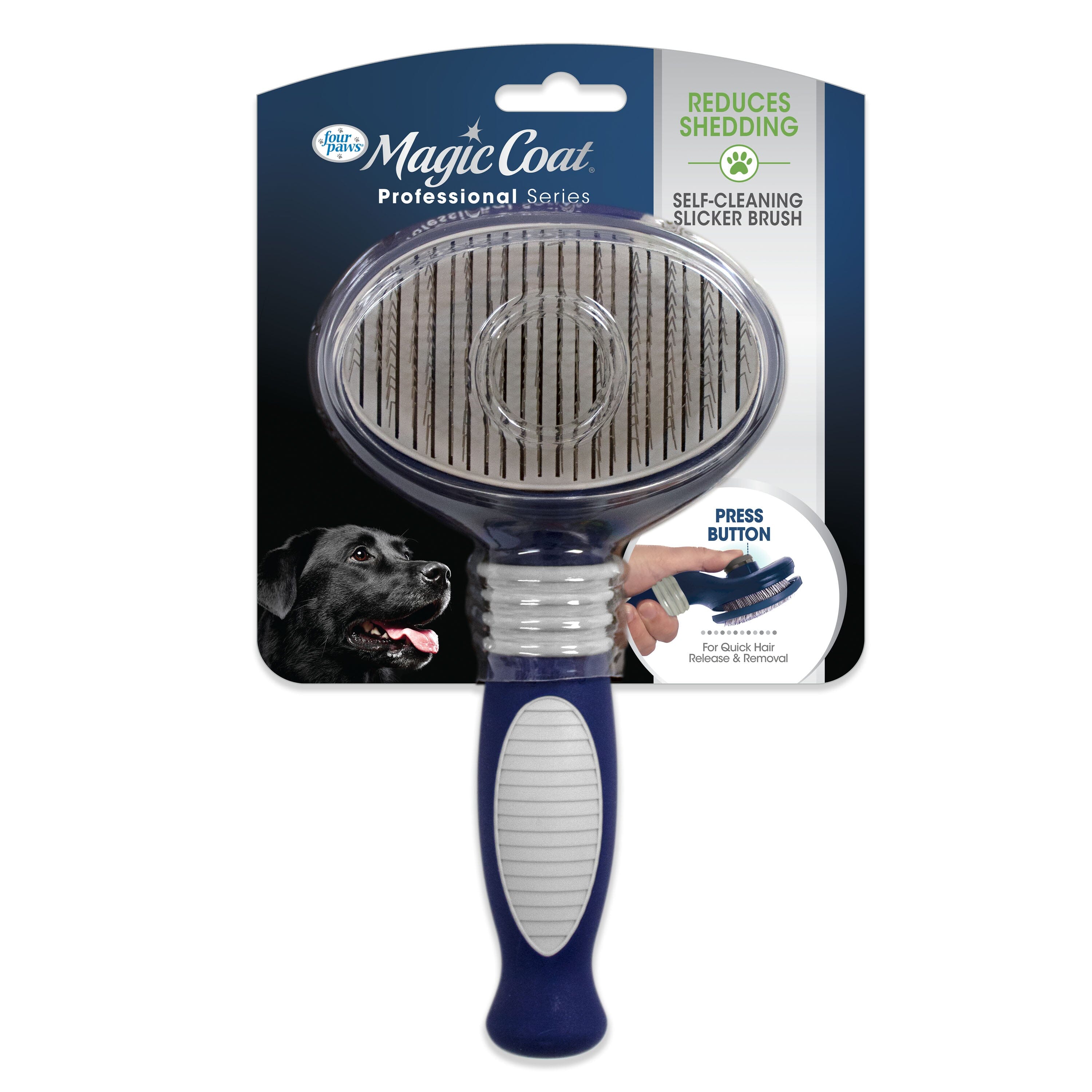 Four Paws Magic Coat Professional Series Self-Cleaning Slicker Brush Self-Cleaning Brush - One Size