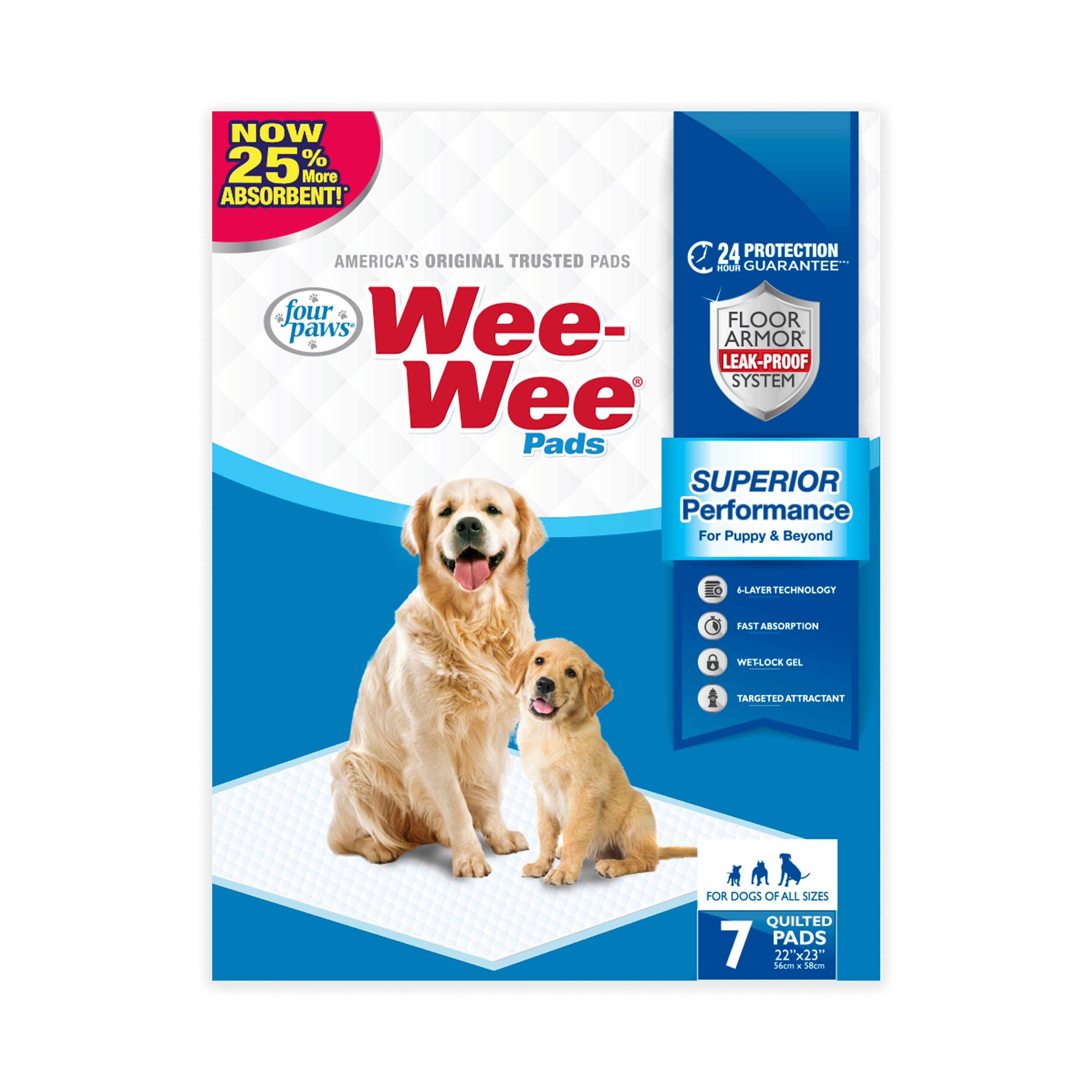 Four Paws Wee Wee Absorbent Pads for Dogs Standard - 7 Count