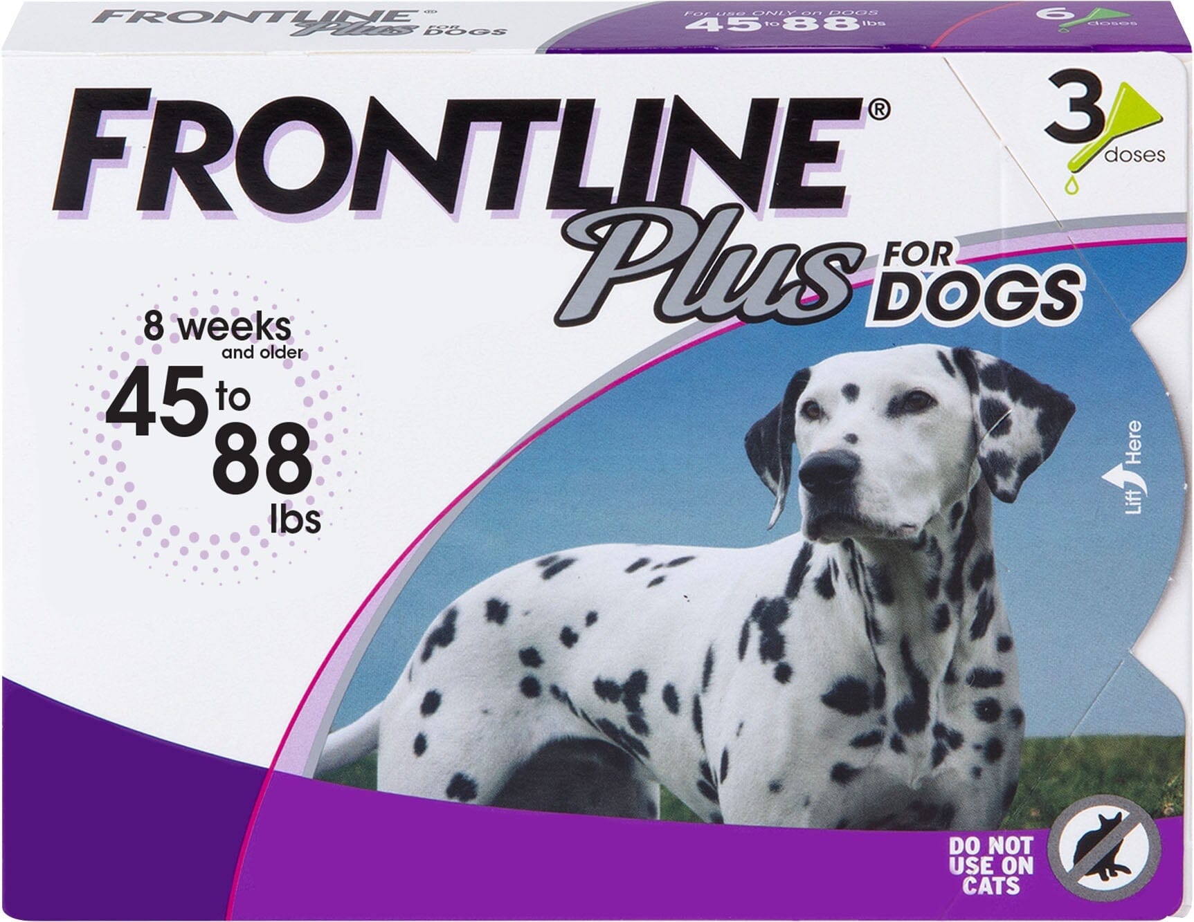 Frontline Plus Flea and Tick for Dogs - 45 - 88 Lbs - 3 Pack