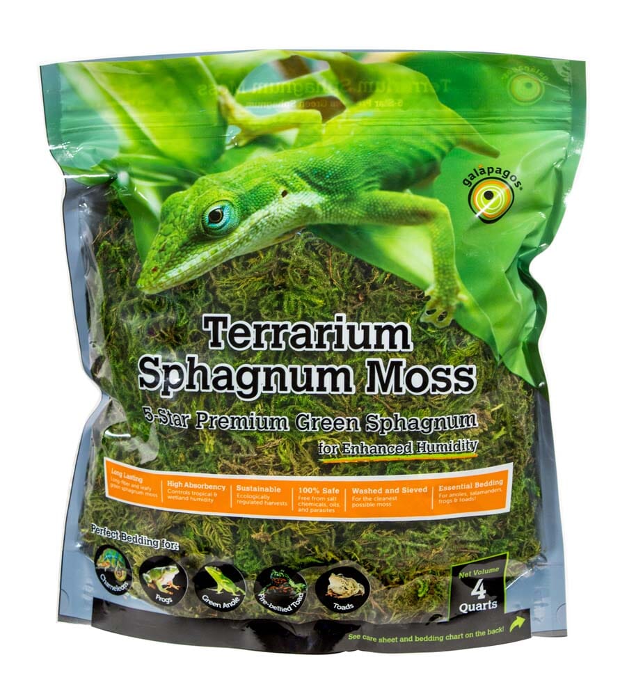 Galapagos 5-Star Terrarium Sphagnum Moss Snake Bedding Substrate - Fresh Green - 4 qt