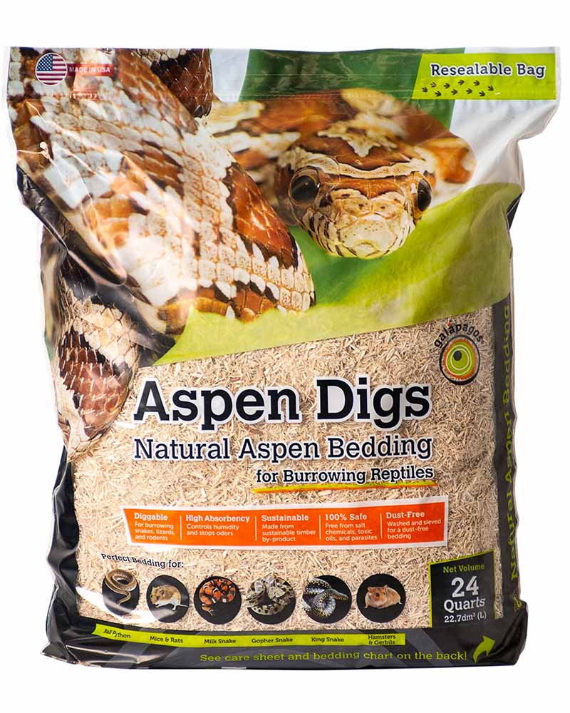 Galapagos Aspen Digs Natural Aspen Bedding Substrate - 24 Qt