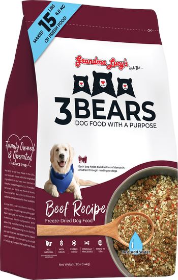 Grandma Lucy's 3 Bears Beef Dog Food Freeze-Dried Dog Food - 3 lb