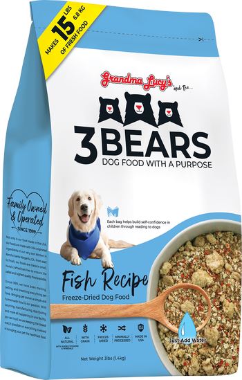 Grandma Lucy's 3 Bears Fish Dog Food Freeze-Dried Dog Food - 3 lb