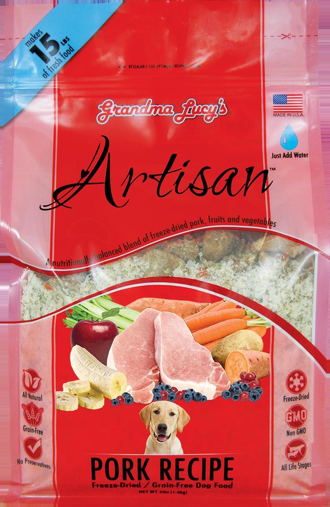 Grandma Lucy's Artisan Grain-Free Pork Freeze-Dried Dog Food - 3 lb Bag