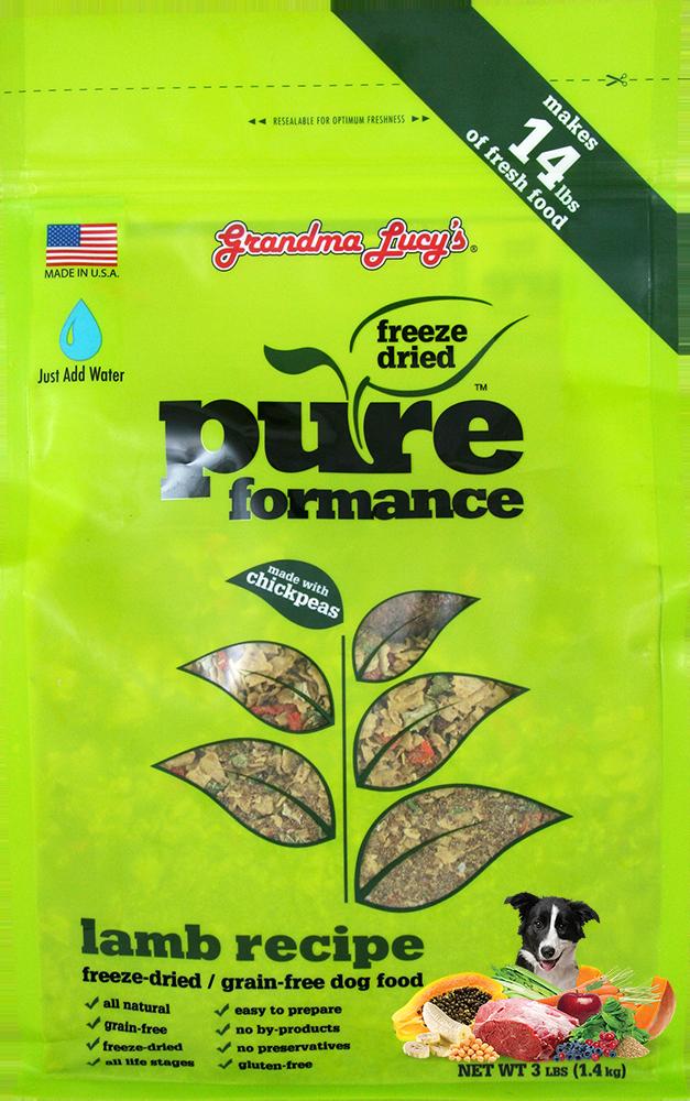 Grandma Lucy's PureFormance Grain-Free Lamb Freeze-Dried Dog Food - 3 lb Bag