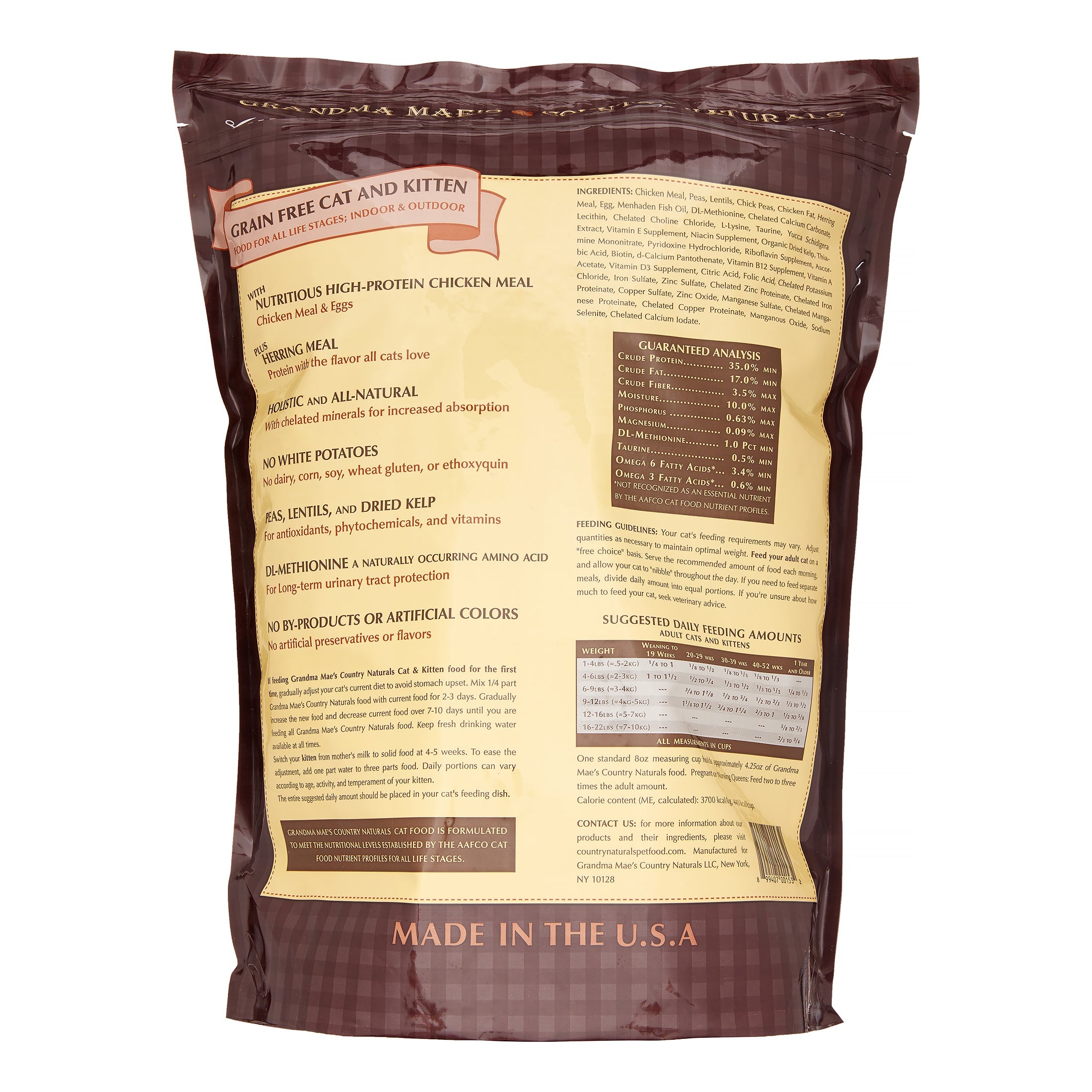 Grandma Mae's Country Naturals Cat Grain-Free Chicken - 12 lbs