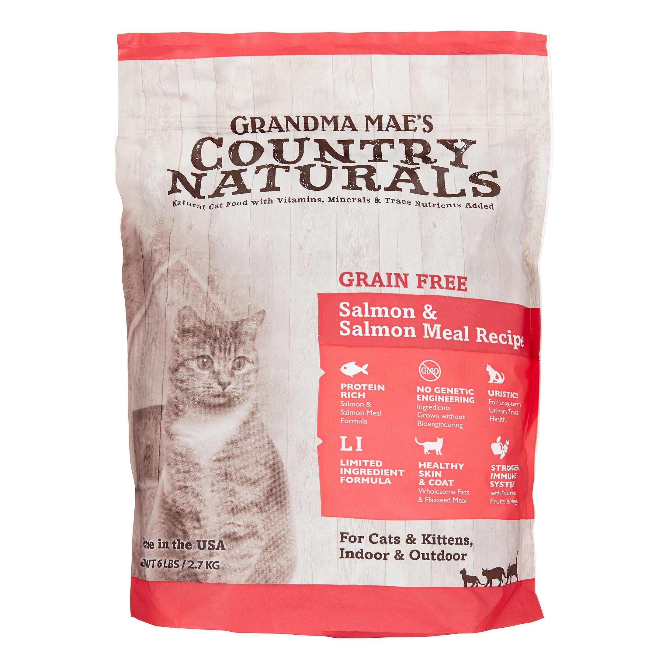 Grandma Mae's Country Naturals Cat Grain-Free Salmon - 6 lbs