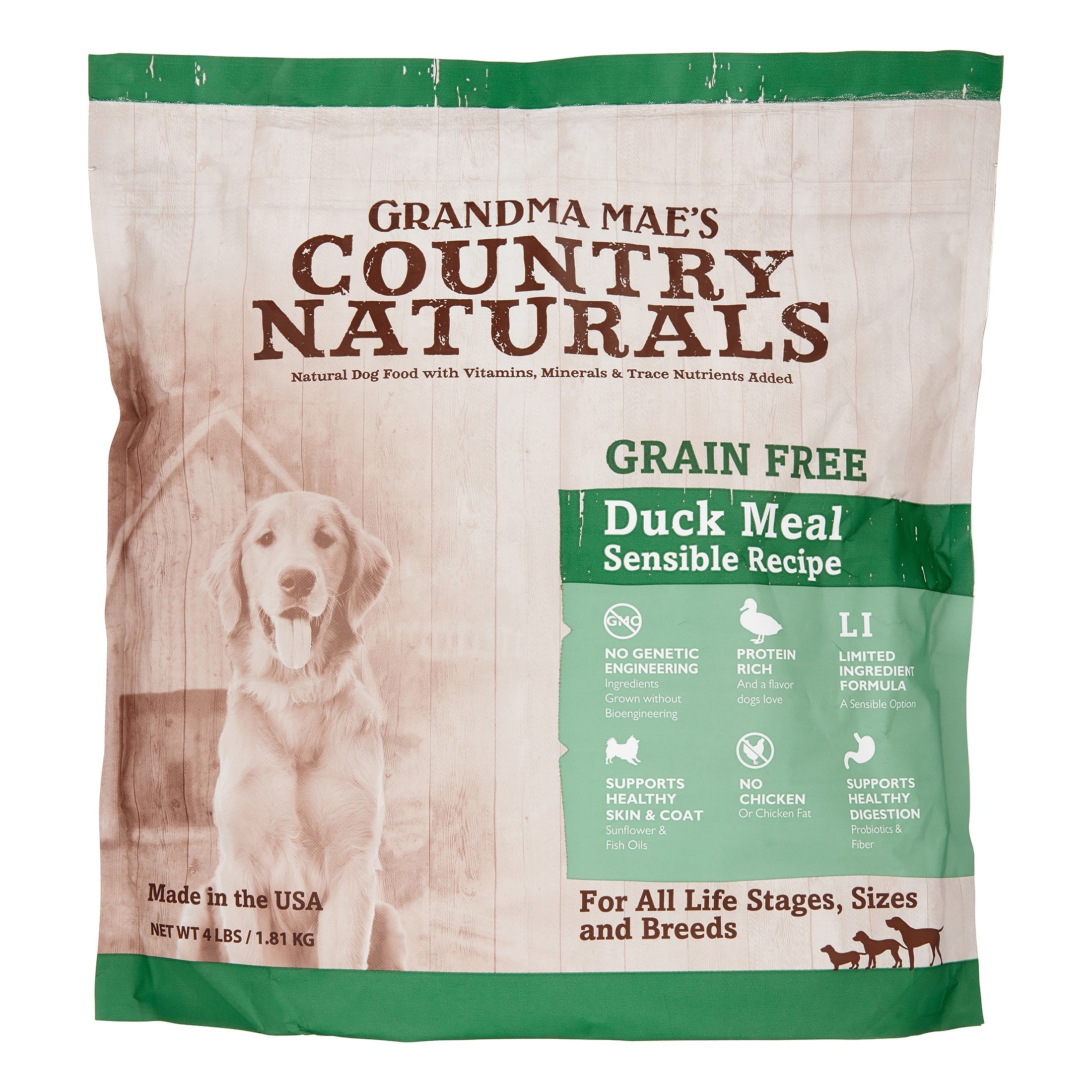 Grandma Mae's Country Naturals Dog Limited Ingredient Diet Grain-Free Duck - 4 lbs