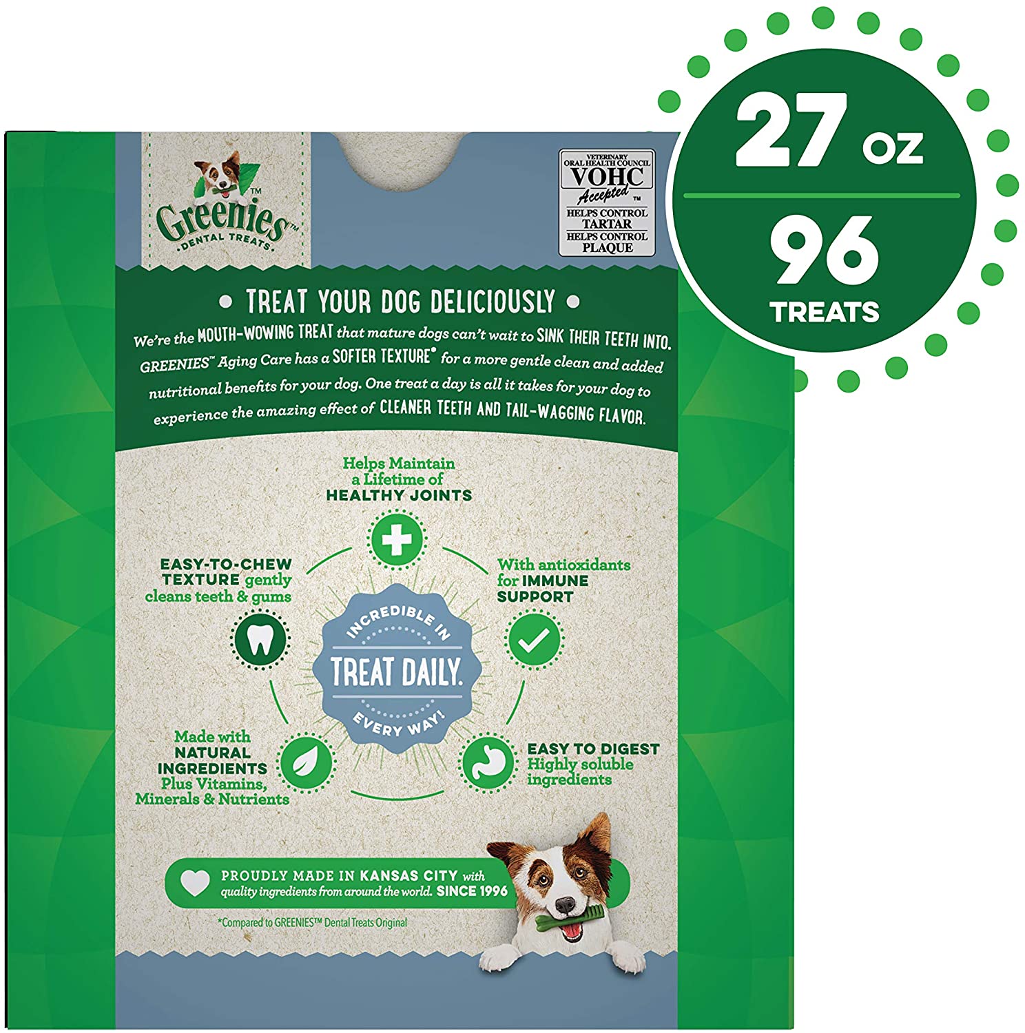 Greenies Aging Care Teenie Tub Treat Pack Dental Dog Treats - 27 oz  